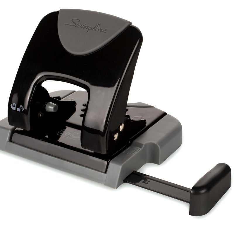Swing Line 2 Hole Punch, 20 Sheet Capacity Hole Puncher, Paper Punch, SmartTouch Low Effort Comfort Handle, Alignment Guide, Black & Gray (74135) - Image 5
